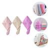 Baluue 3pcs Water Absorbent Hair Drying Hats Coral Fleece Shower Caps for Long Hair Quick Drying Turban Towels in Pink Purple Brown for Daily Use view 3