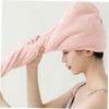 Baluue 3pcs Water Absorbent Hair Drying Hats Coral Fleece Shower Caps for Long Hair Quick Drying Turban Towels in Pink Purple Brown for Daily Use view 4