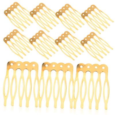 Baluue Diy Hair Combs Set 50pcs Gold Side Combs Handmade Accessories for Women Girls