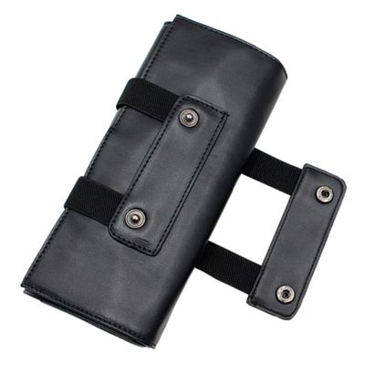MERRYHAPY Pu Leather Scissor Holder Pouch Case for Hair Stylists Barbers Lightweight Compact Organizer for Hair Cutting Tools Durable Storage for Combs Scissors Black