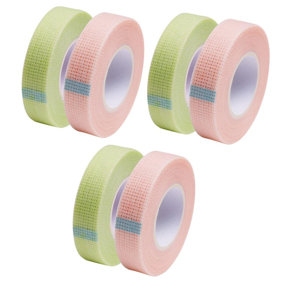 Baluue 6rolls Eyelash Extension Tapes Breathable and Gentle Isolation Patches for Eyelash Grafting Green and Vent Non-woven for
