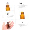 Baluue 10pcs Brown Glass Bottles with Wood Grain Caps Leakproof Multi-function Aroma Containers for Essential Oils Perfume and Makeup Compact Travel view 3