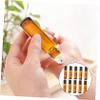 Baluue 10pcs Brown Glass Bottles with Wood Grain Caps Leakproof Multi-function Aroma Containers for Essential Oils Perfume and Makeup Compact Travel view 4