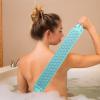 minkissy Thickened Back Rub Towel for Exfoliating and Deep Cleaning Long Bathing Strip with Dual Hand Pull Strings for Reach and Callus Removal Blue Color view 2