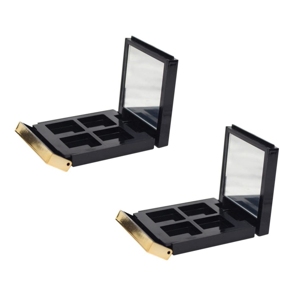 MERRYHAPY 2pcs Eyeshadow Boxes Mirror Compact Empty Makeup Containers for for Travel and Daily Use Organizer for Eyeshadow Blush and Lipstick