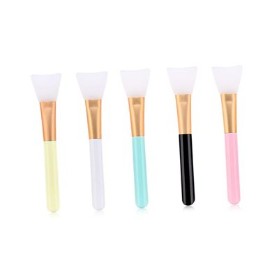 Baluue Wooden Handle Silicone Facial Brush for Women for Foundation and Mud Masks Easy to Clean Travel-friendly Design Random Color Option