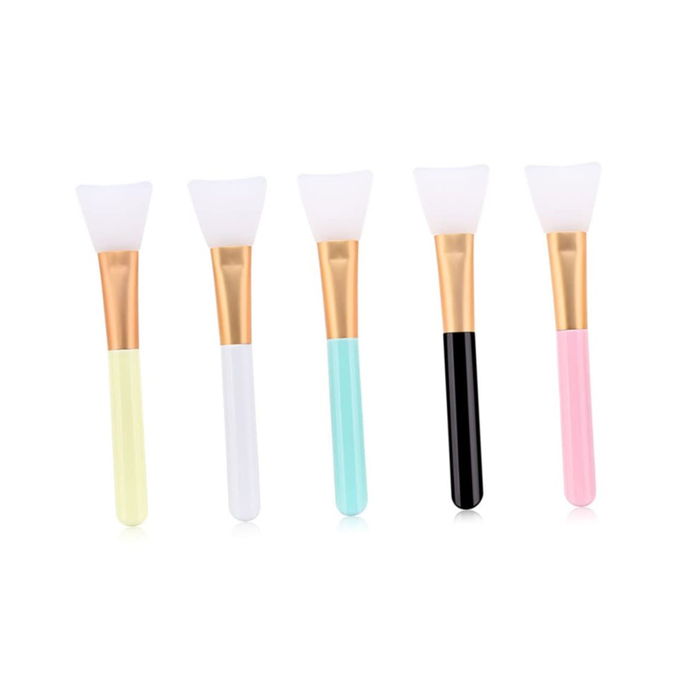 Baluue Wooden Handle Silicone Facial Brush for Women for Foundation and Mud Masks Easy to Clean Travel-friendly Design Random Color Option