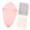 Baluue 3pcs Quick-Drying Hair Wraps Ultra-Absorbent Coral Fleece Towels for Fast Drying Wet Hair Reduces Frizz Breakage Comfortable Secure Design for White Pink Grey view 1