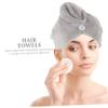 Baluue 3pcs Quick-Drying Hair Wraps Ultra-Absorbent Coral Fleece Towels for Fast Drying Wet Hair Reduces Frizz Breakage Comfortable Secure Design for White Pink Grey view 4