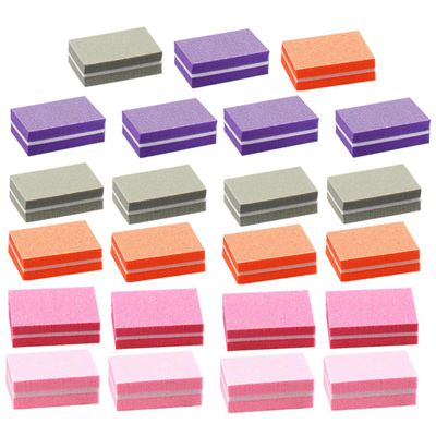 TOVINANNA 50pcs Nail Buffer Block Curved File Manicure Tools for Professional Personal Use
