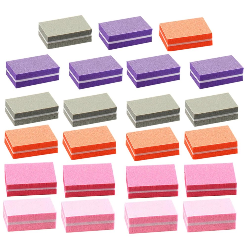 TOVINANNA 50pcs Nail Buffer Block Curved File Manicure Tools for Professional Personal Use