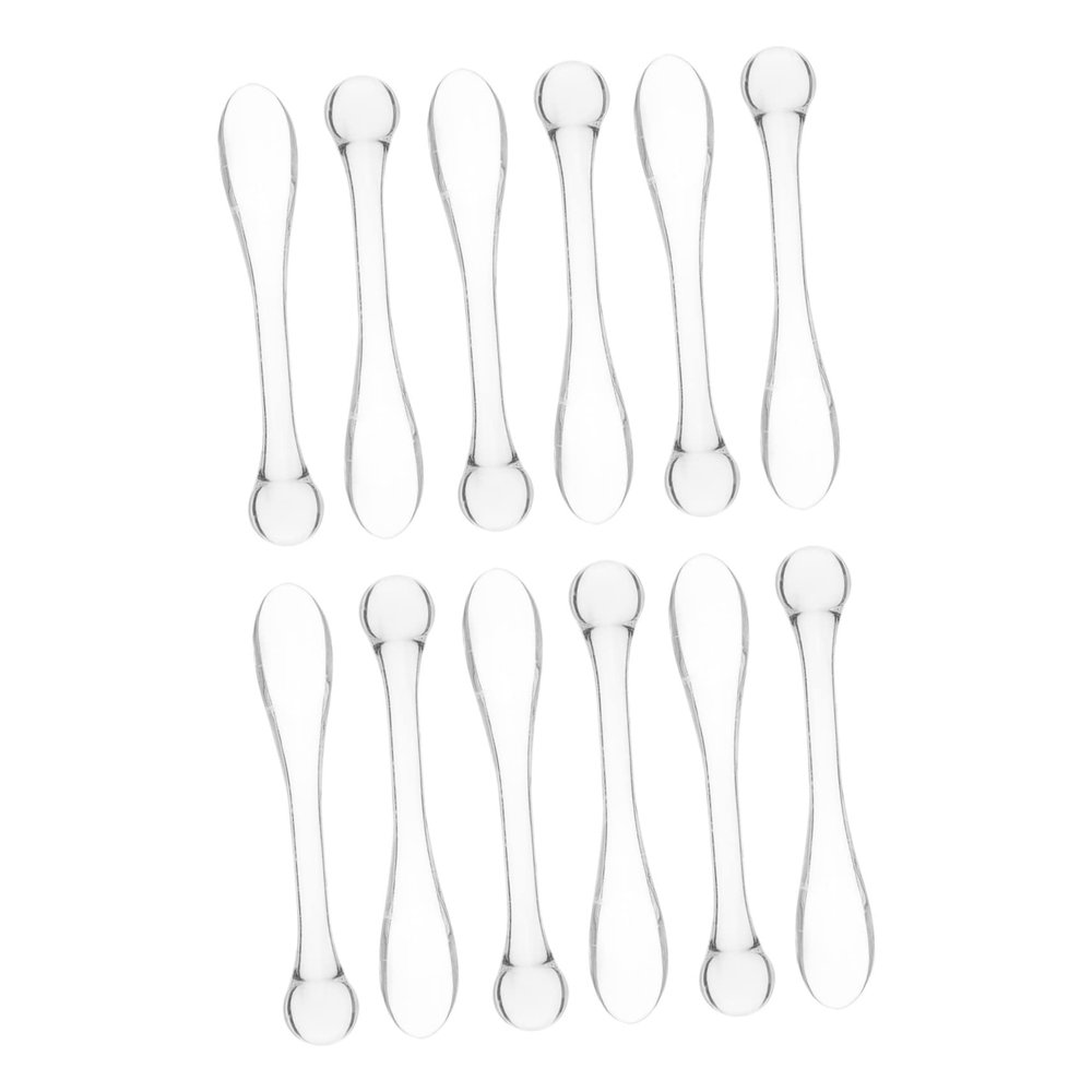 MERRYHAPY 15pcs Face Mask Spoons Transparent Acrylic Makeup Spatula for Mixing Applying Creams and Serums Lightweight Portable Skin Care Tools for Women