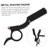 Ipetboom 2pcs Manual Beard Shaver Classic Finger Razor for Men Gold and Black Barber Razors for Grooming Precision Shaving Tool for Sideburns Body Hair and Eyebrows view 4