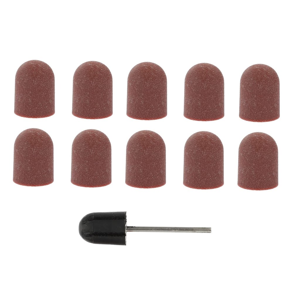 NULYLU 10pcs Nail Art Polishing Sanding Caps Set for Nail Buffing Block Grinding Head Manicure Tool
