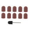 NULYLU 10pcs Nail Art Polishing Sanding Caps Set for Nail Buffing Block Grinding Head Manicure Tool view 1