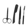 FRCOLOR 3sets Eyebrow Grooming Kit Stainless Steel Trimming Tools Scissors Tweezers and Brush for Home Travel-friendly Ergonomic Design view 1