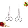 NOLITOY 2pcs Stainless Steel Beard and Mustache Trimming Scissors Durable Grooming Shears for Men for Barbers and Home Use Silver Finish view 3