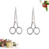 NOLITOY 2pcs Stainless Steel Beard and Mustache Trimming Scissors Durable Grooming Shears for Men for Barbers and Home Use Silver Finish view 4