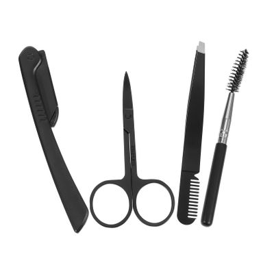 FRCOLOR 1set Eyebrow Trimming Kit Stainless Steel Scissors Tweezers Razor Brush for Precision Eyebrow Shaping Ergonomic Design for Easy Grooming