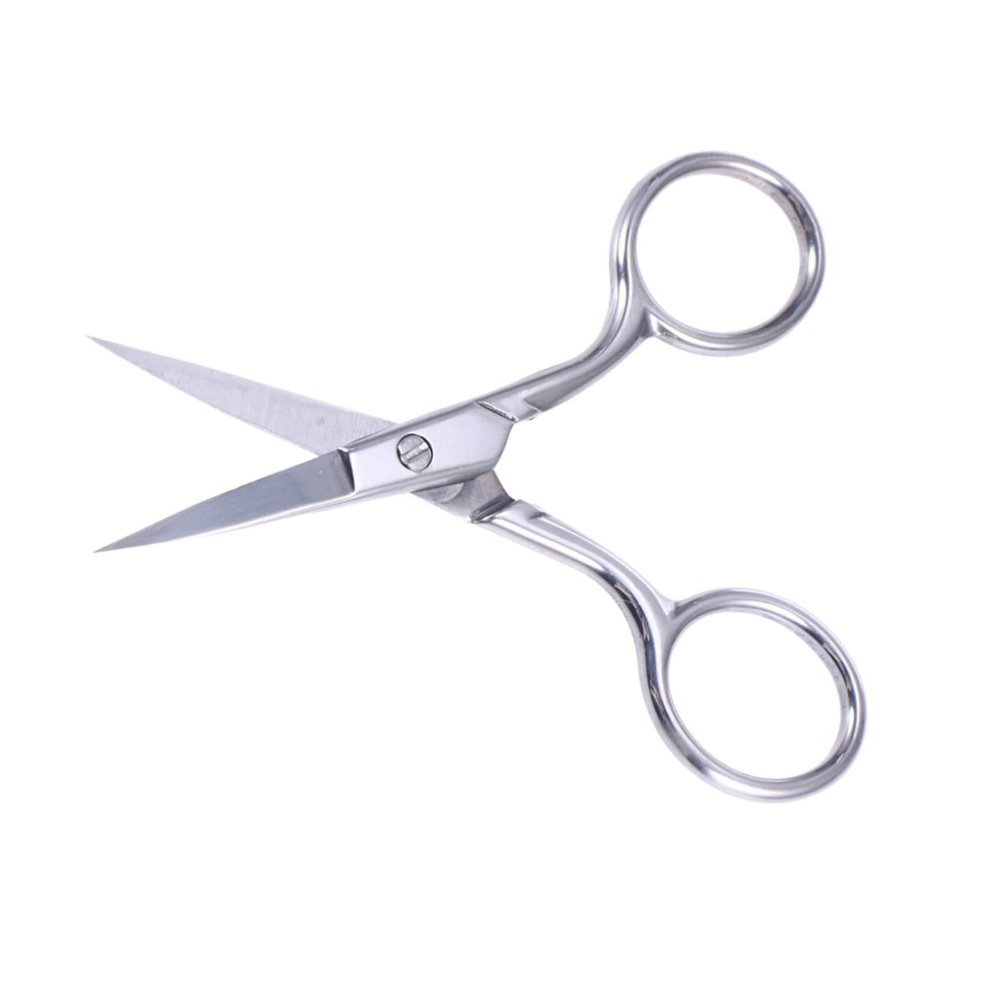 NOLITOY 2pcs Precision Stainless Steel Eyebrow Scissors Nose Hair Trimmer Split End Trimmer Facial Hairs Removal Curved Tips Comfortable to Hold