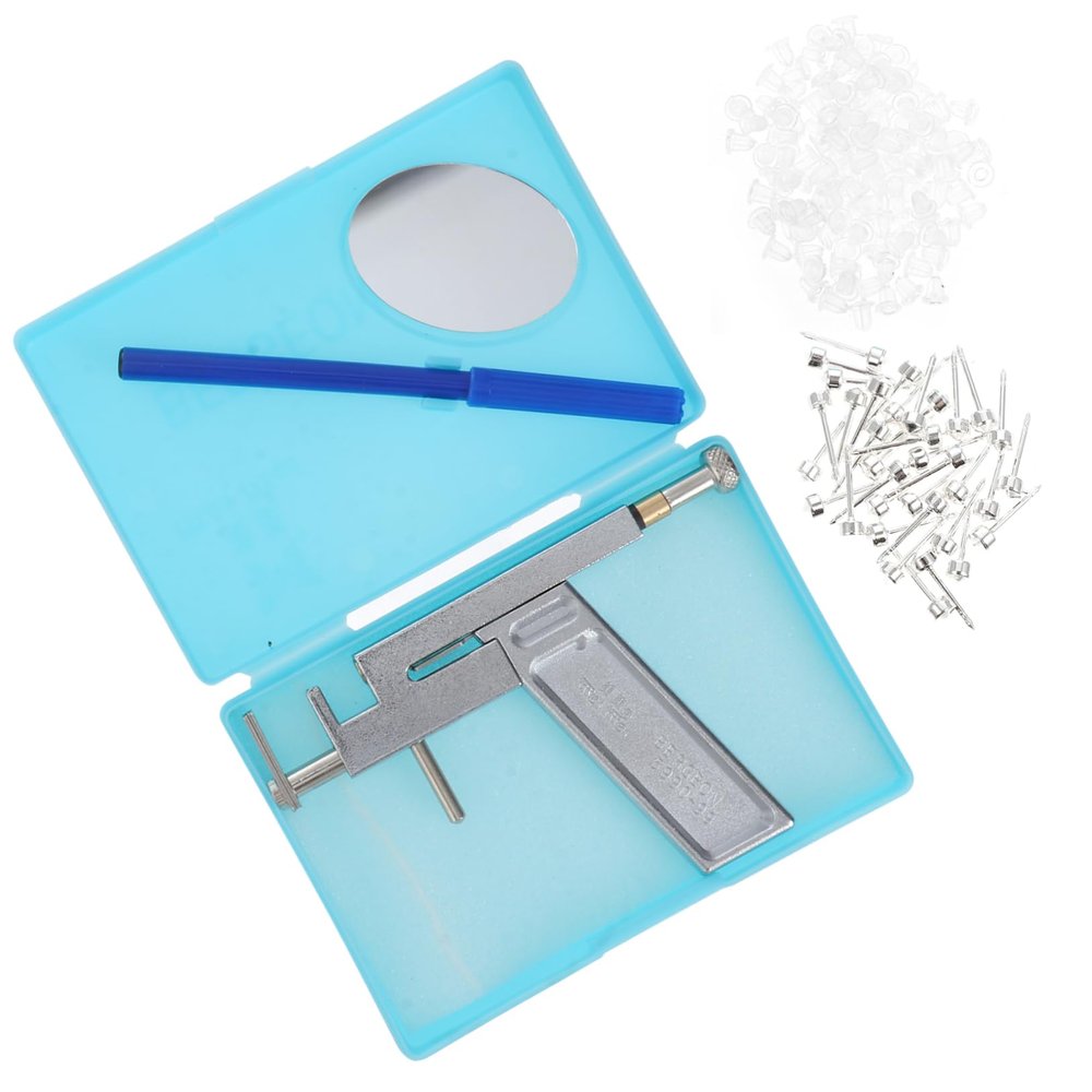 PAMINGONO Professional Ear Piercing Kit Stainless Steel Ear Studs Quick Low-pain Piercer for Home and Professional Use Safe and Efficient Hole Tool