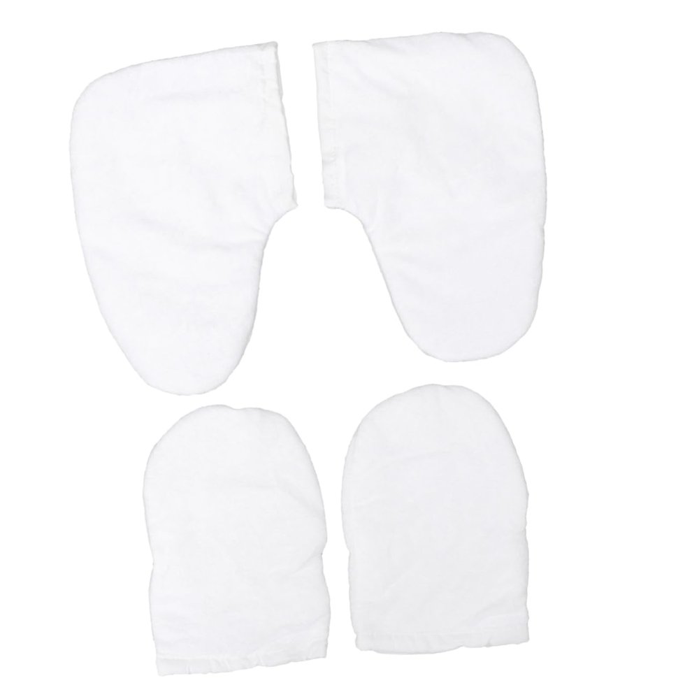 NOLITOY Paraffin Wax Gloves and Foot Covers Spa and Home Use Cotton Thermal Insulation Mitts for Hand and Foot Therapy Fully Washable Smooth Liner White