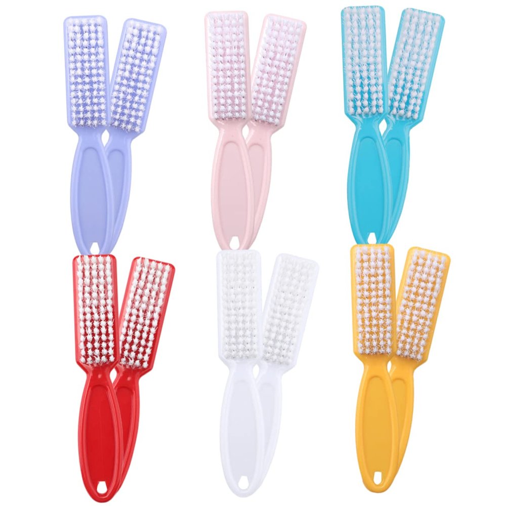 Ipetboom 24pcs Nail Cleaning Brush Ergonomic Handle Fingernail Scrubber for Manicure and Pedicure Random Colors Material for Easy Cleaning