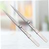 VINTORKY 2pcs Multifunctional Jewelry Tweezers Set Steel Tweezers Kit Lock Slip Long Professional for Lash and Jewelry Repair view 3