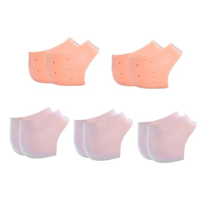 FRCOLOR 5pairs Shoe Heel Repair Silicone Heel Covers Protective Sleeve for Blisters Ultra-Lightweight Pain Relief for Fallen Arches Great for Running Walking