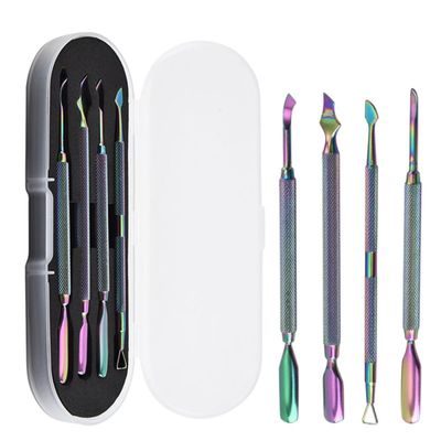 NULYLU 4pcs Colorful Manicure Tools Set Safe Practical Nail Art Accessories for Home Professional Use Lightweight Easy to Carry for Unique Nail Designs
