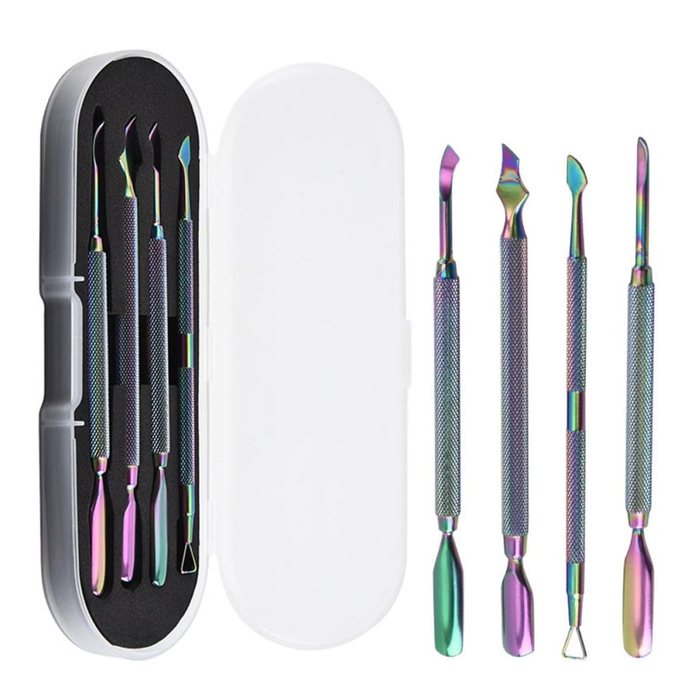 NULYLU 4pcs Colorful Manicure Tools Set Safe Practical Nail Art Accessories for Home Professional Use Lightweight Easy to Carry for Unique Nail Designs