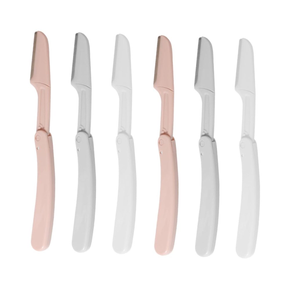 NOLITOY 6pcs Facial Eyebrow Shaper Foldable Brow Razor for Women Razors Trimmer for Women Non-Slip Grip Portable