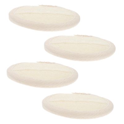 IWOWHERO Natural Loofah Face Set Gentle Facial Puff for Men 8cm Round 4 Pack Makeup Remover Pads