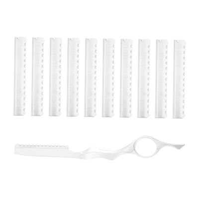 IWOWHERO Manual Hairdressing Shaver Razor Blades Hair Thinning Razor Hair Cutting Thinner Scissors Mach Blade Utility Knife