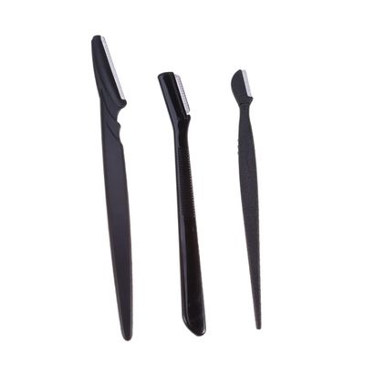 FRCOLOR 3pcs Eyebrow Razor Set Portable Eyebrow Trimmer Makeup Tool Kit Plastic Handle and Cover Easy to Clean for Travel
