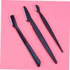 FRCOLOR 3pcs Eyebrow Razor Set Portable Eyebrow Trimmer Makeup Tool Kit Plastic Handle and Cover Easy to Clean for Travel view 2