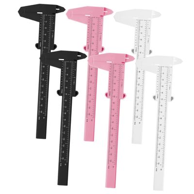 Outanaya 6pcs Eyebrow Measure Rulers Portable Calipers for Accurate Eyebrow Shaping and Mapping High-strength Materials White Colors for Professional and Home Use