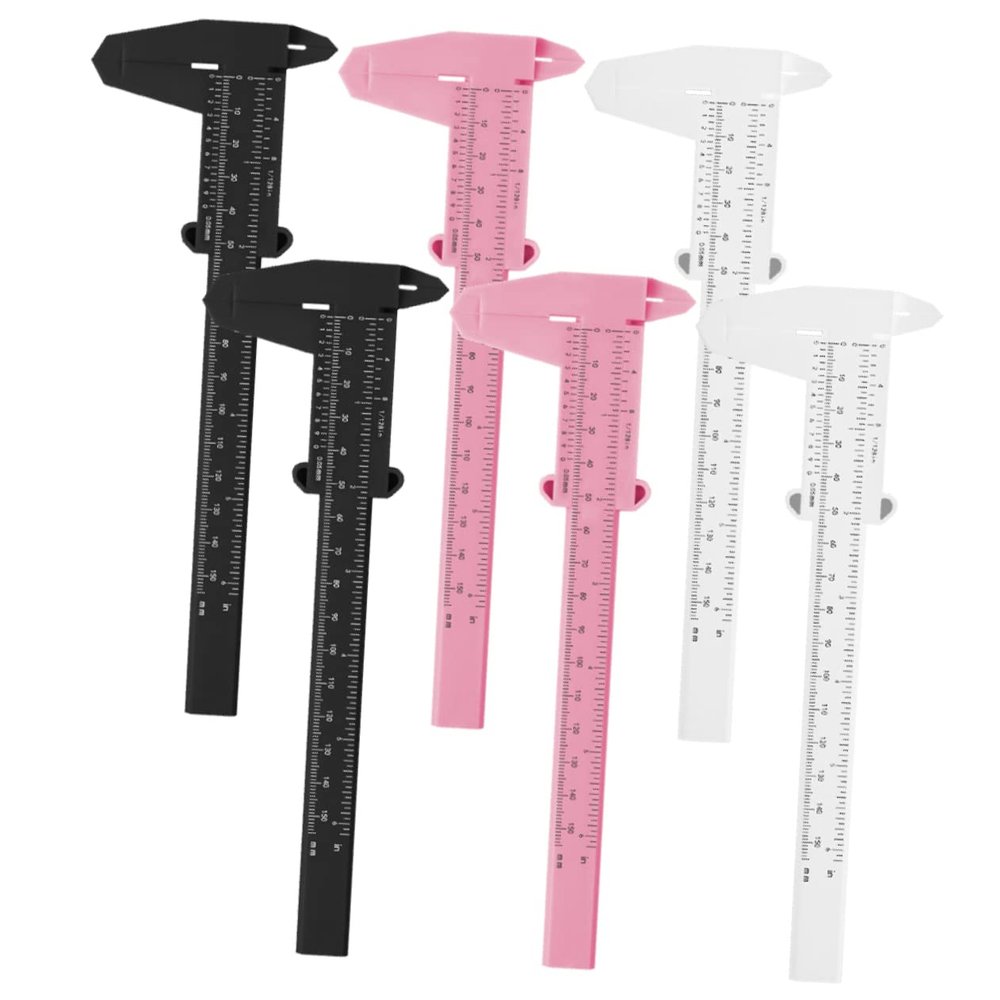 Outanaya 6pcs Eyebrow Measure Rulers Portable Calipers for Accurate Eyebrow Shaping and Mapping High-strength Materials White Colors for Professional and Home Use