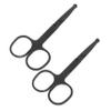 FOMIYES 2pcs Stainless Steel Grooming Scissors Portable Round Tip Beard Eyebrow and Nose Hair Scissors for Men and Women Compact Beauty Tools for Safe Trimming view 1