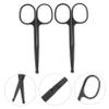 FOMIYES 2pcs Stainless Steel Grooming Scissors Portable Round Tip Beard Eyebrow and Nose Hair Scissors for Men and Women Compact Beauty Tools for Safe Trimming view 3
