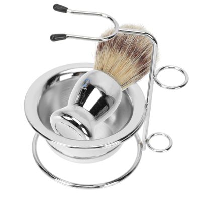 NOLITOY 1set Men's Beard Care Set Shaving Bowl Storage Rack and Brush for Easy Grooming and Cleaning Material for Use for Everyday Shaving Needs