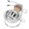 NOLITOY 1set Men's Beard Care Set Shaving Bowl Storage Rack and Brush for Easy Grooming and Cleaning Material for Use for Everyday Shaving Needs view 1