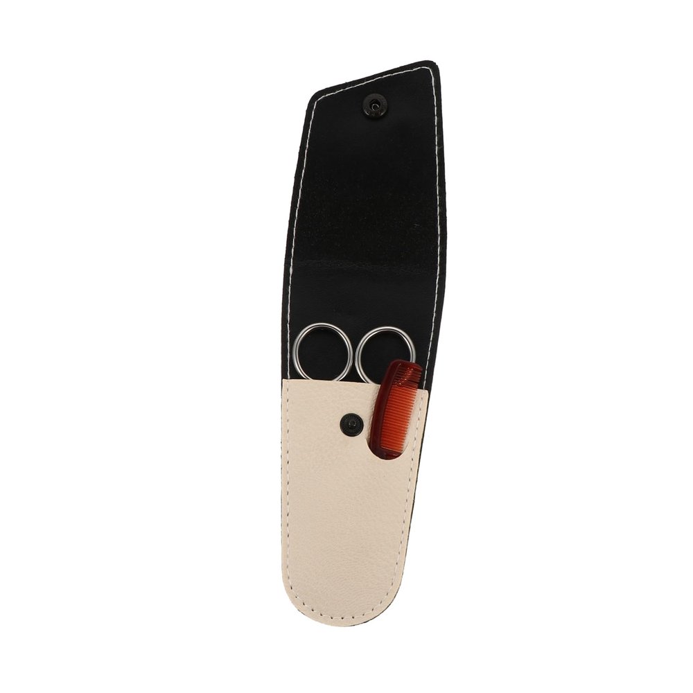 NOLITOY Stainless Steel Eyebrow Scissors for Men Grooming Includes Comb Trimmer Storage Bag