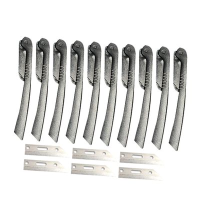 Ipetboom Foldable Eyebrow Razor Set 10pcs with Stainless Steel Blades Makeup Tool for Travel