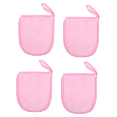 Baluue 4pcs Makeup Removal Gloves for Gentle Face Cleaning Soft Washable Facial Cleansing Tools Travel-friendly Cosmetic Accessories for All Skin Types