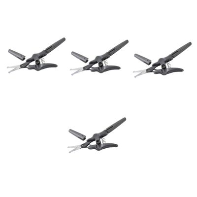 Didiseaon 4pcs Nose Hair Scissor and Eyebrow Trimmer Facial Grooming Scissors Rounded Tips for Safe Use for Trimming Nose Eyebrows and Beards Stylish Gray Design
