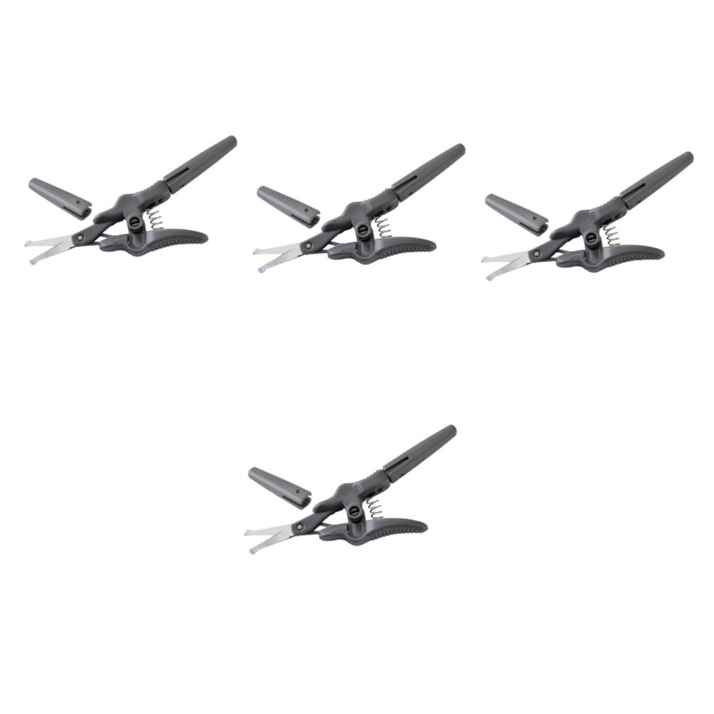 Didiseaon 4pcs Nose Hair Scissor and Eyebrow Trimmer Facial Grooming Scissors Rounded Tips for Safe Use for Trimming Nose Eyebrows and Beards Stylish Gray Design