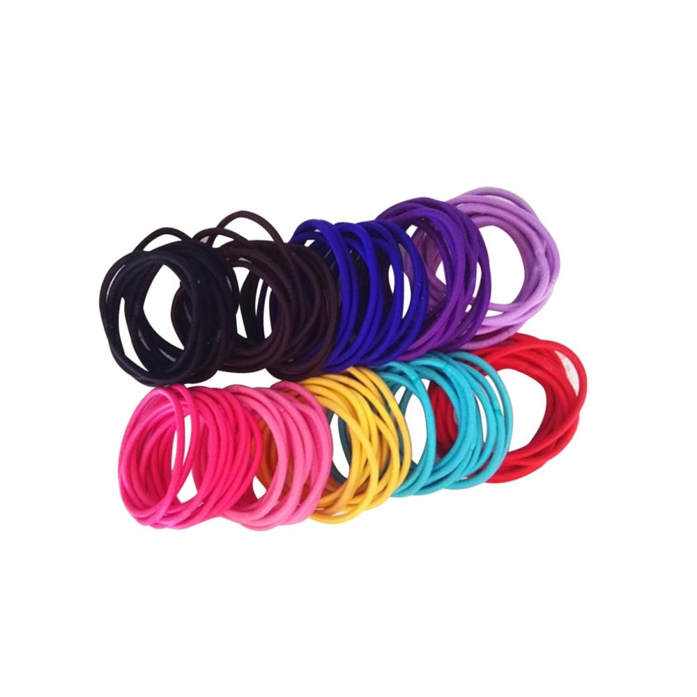 VILLFUL Neon Hair Ties 50pcs Kids Rubber Bands Ponytail Holders Elastic Headbands Hair Ropes for Ponytail Braiding