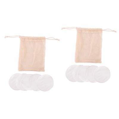 Baluue 12pcs Reusable Makeup Remover Pads Set Bamboo Fiber Pads Washable Gentle Facial Puff