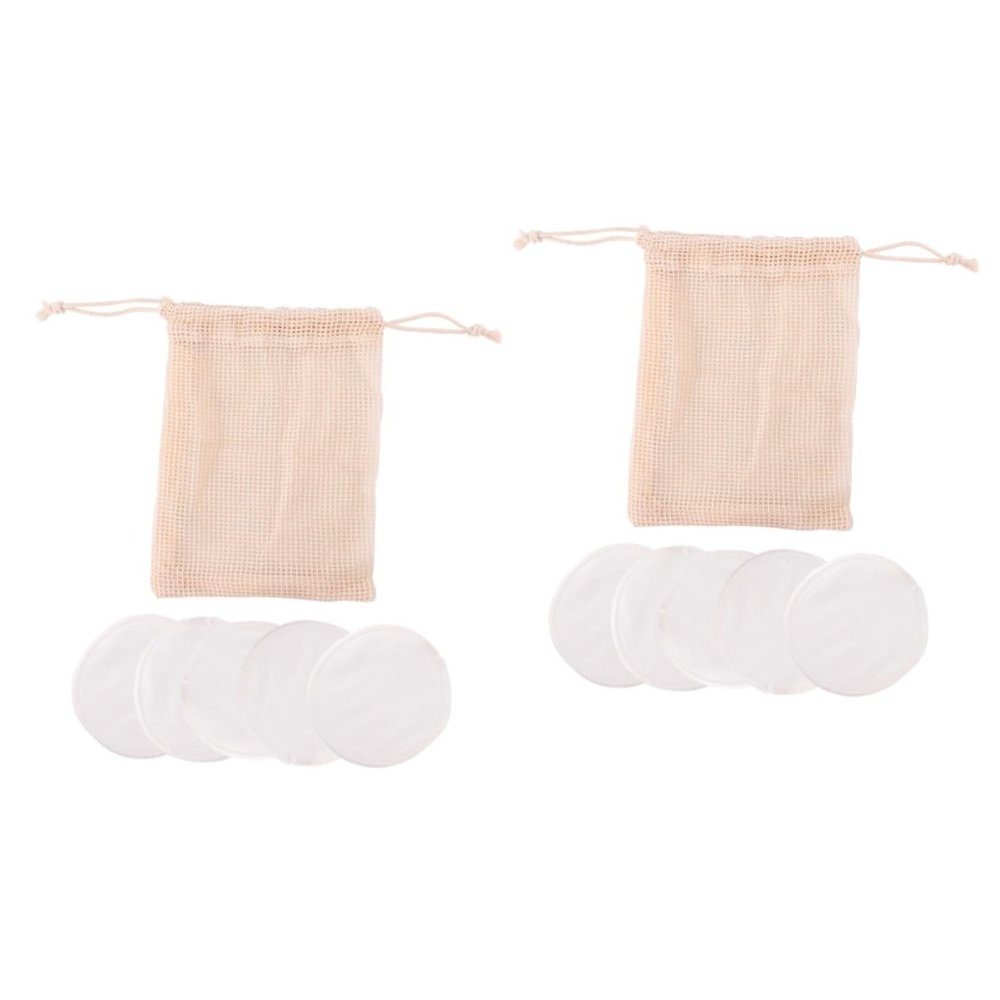 Baluue 12pcs Reusable Makeup Remover Pads Set Bamboo Fiber Pads Washable Gentle Facial Puff